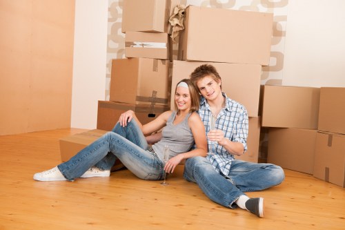 Removal team preparing a Fulham home move on a residential street