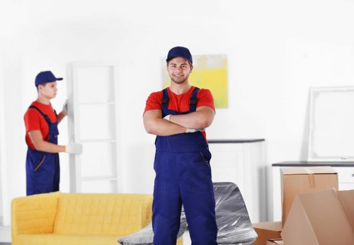 Packing office furniture and equipment for relocation in Fulham
