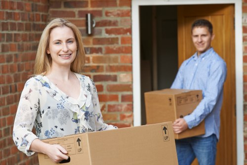 Loading furniture into a removal van in Fulham