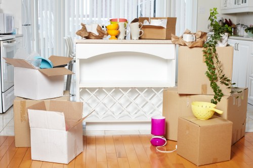 Residential moving boxes prepared for Fulham access challenges