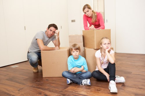 Residential flat move support in Fulham with boxes and furniture