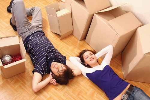 Packing boxes and household items for removals